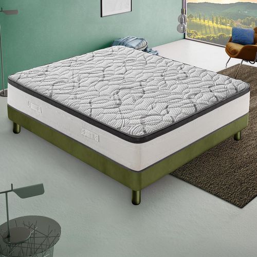 Matelas Mousse  160x200 Cm Deluxe - Epaisseur 30 Cm - Réversible - Côté Été/hiver