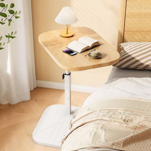 Table D’appoint Réglable 45–80 Cm En Bois Et Métal, Petite Table De Canapé Ou Chevet, Salon Chambre