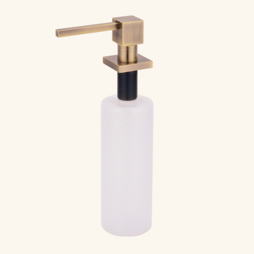 Distributeur Savon Carré Encastrable Helika Vieux Bronze