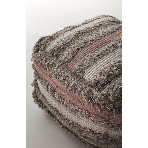 Pouf Coton Et Polyester 45x45x35 Cm