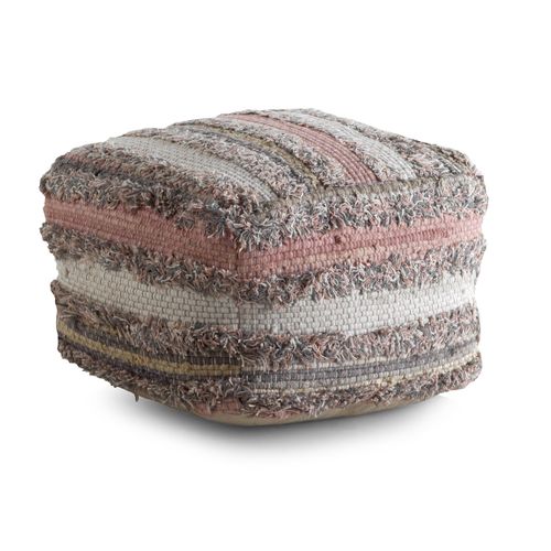 Pouf Coton Et Polyester 45x45x35 Cm