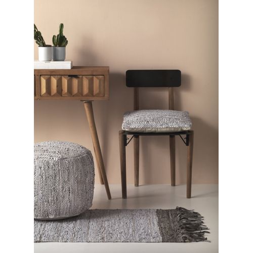 Coussin En Cuir Et Coton 45x45 Cm