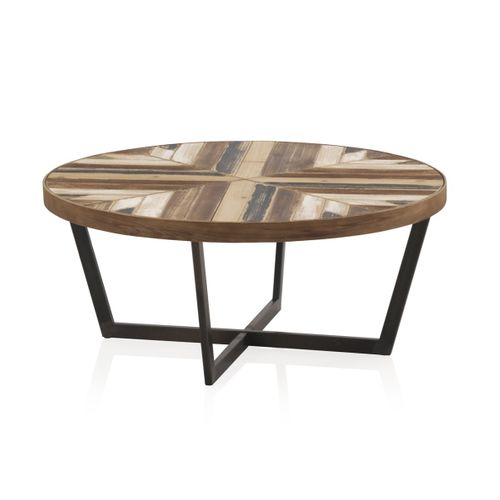 Table Basse En Bois Avec Pieds En Métal