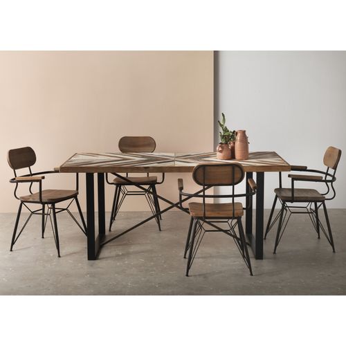 Table En Panneaux De Fibres Avec Placage D'épicéa 180x90