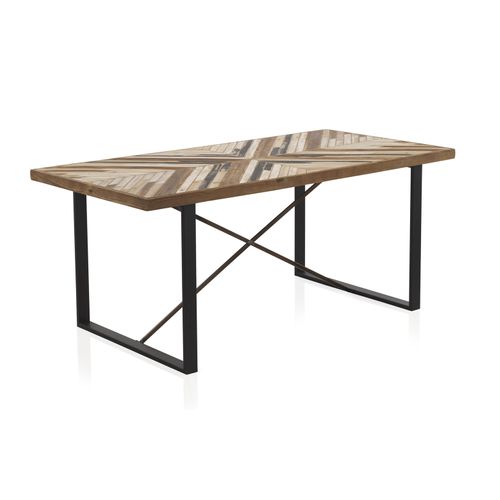 Table En Panneaux De Fibres Avec Placage D'épicéa 180x90