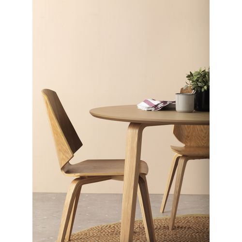 Table En Panneaux De Fibres Avec Pieds En Chêne Plaqué Diamètre 110