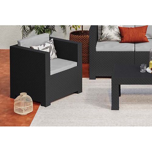 Salon De Jardin En Résine "tropea" - Anthracite