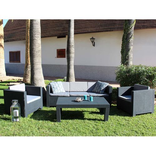 Salon De Jardin En Résine "tropea" - Anthracite