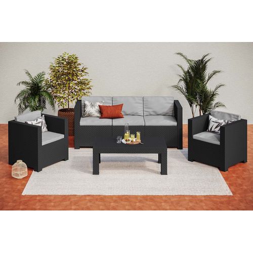 Salon De Jardin En Résine "tropea" - Anthracite