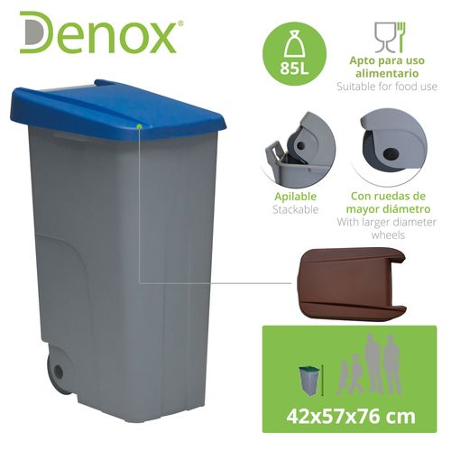 Conteneur Eco, 85 L, Bleu, Polypropylène, Unique