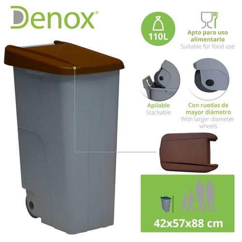 Conteneur Eco, 110 L, Marron Polypropylène, Unique