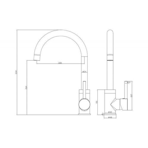 Mitigeur Évier Ilo Bicolore Noir Et Chromé