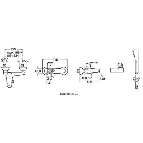 Mitigeur Bain-douche Mural Monodin Top Chromé - Roca - A5a0307c00