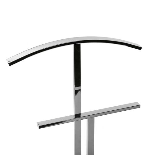 Valet De Chambre Multifonctionnel Avec 2 Perchoirs Lund 52x20x100cm,acier, Argenté