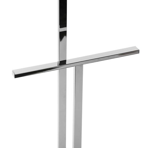 Valet De Chambre Multifonctionnel Avec 2 Perchoirs Lund 52x20x100cm,acier, Argenté