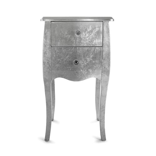 Table De Chevet Cagliari 40x35x71cm,bois, Argenté