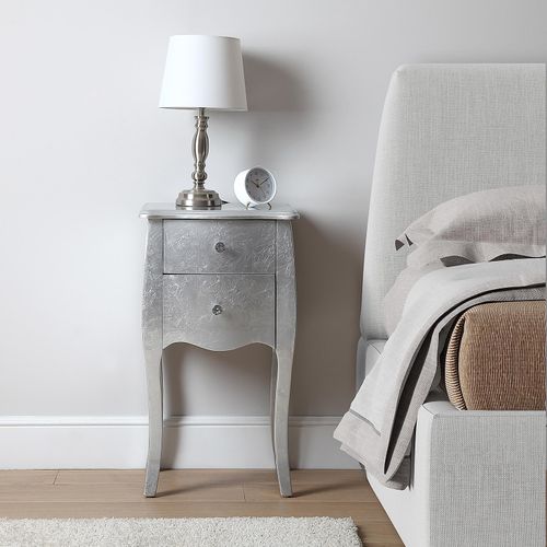 Table De Chevet Cagliari 40x35x71cm,bois, Argenté