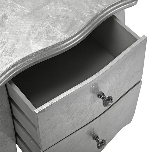 Table De Chevet Cagliari 40x35x71cm,bois, Argenté