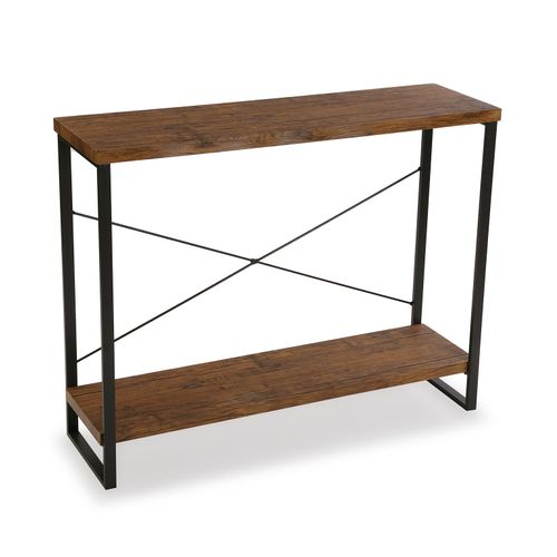 Meuble D'entrée Étroit, Table Console Taline 100x30x80cm,bois Et Métal, Noir