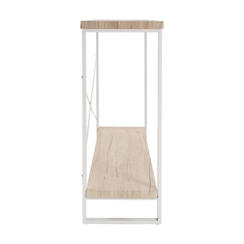 Meuble D'entrée Étroit, Table Console Taline 100x30x80cm,bois Et Métal, Blanc