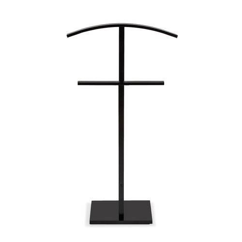 Valet De Chambre Multifonctionnel Avec 2 Perchoirs Lund 52x20x100cm,acier, Noir