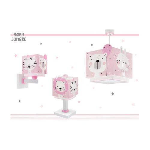 Lampe Suspension Enfant Baby Jungle Animaux De La Jungle Rose