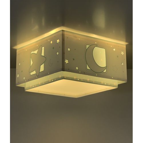 Plafonnier Pour Enfant Moonlight Lune Et Étoiles Vert