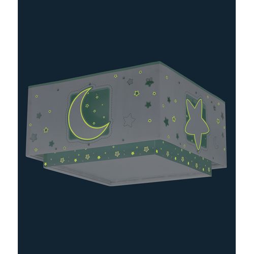 Plafonnier Pour Enfant Moonlight Lune Et Étoiles Vert