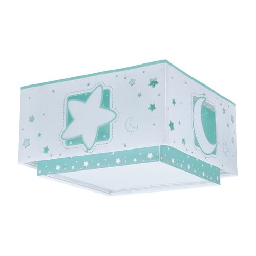 Plafonnier Pour Enfant Moonlight Lune Et Étoiles Vert