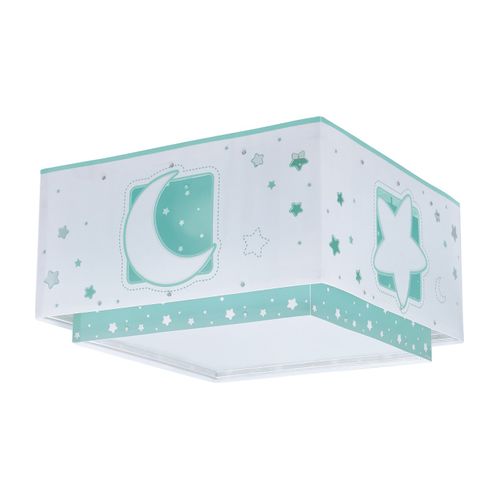 Plafonnier Pour Enfant Moonlight Lune Et Étoiles Vert