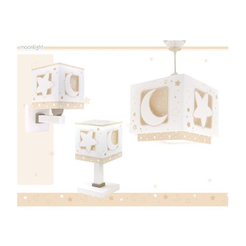 Lustre Et Lampe Suspension Enfant Moonlight Lune Et Étoiles Beige