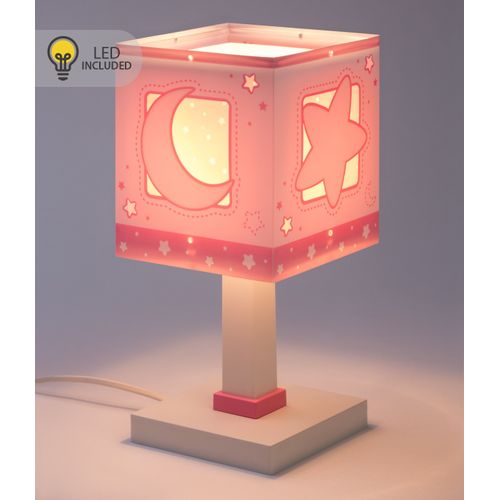 Lampe De Chevet Veilleuse LED Pour Enfants Moonlight Lune Et Étoiles Rose