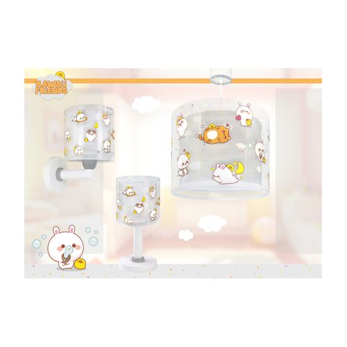 Lustre Et Lampe Suspension Pour Enfants Kawaii Friends Gris Animaux