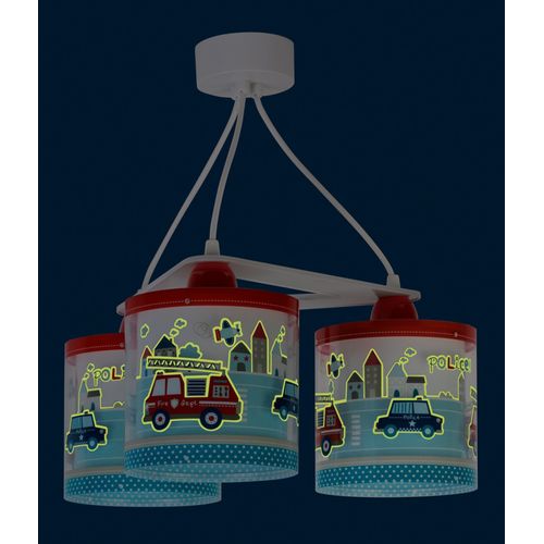 Suspension Pour Enfants à 3 Lampes Police Et Pompiers