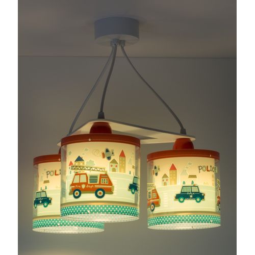 Suspension Pour Enfants à 3 Lampes Police Et Pompiers