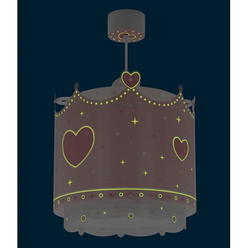 Lustre Et Lampe Suspension Enfant Little Queen Couronne Et Coeurs