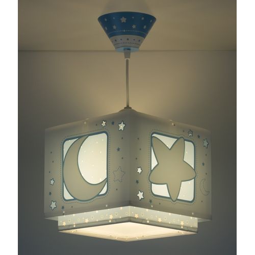 Lustre Et Lampe Suspension Enfant Moonlight Lune Et Étoiles Bleu