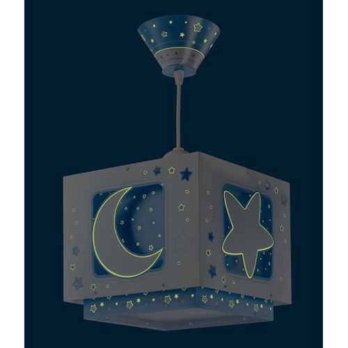 Lustre Et Lampe Suspension Enfant Moonlight Lune Et Étoiles Bleu