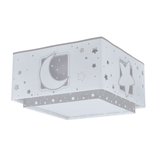 Plafonnier Pour Enfant Moonlight Lune Et Étoiles Gris
