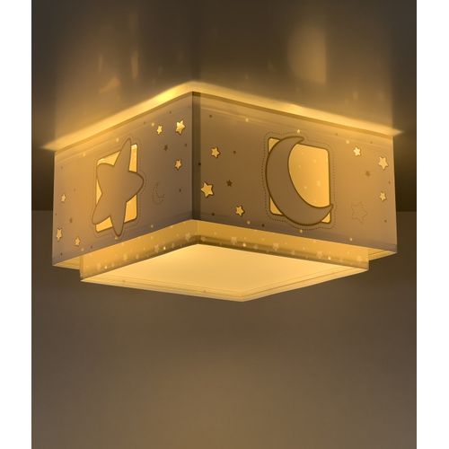Plafonnier Pour Enfant Moonlight Lune Et Étoiles Gris