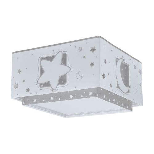 Plafonnier Pour Enfant Moonlight Lune Et Étoiles Gris