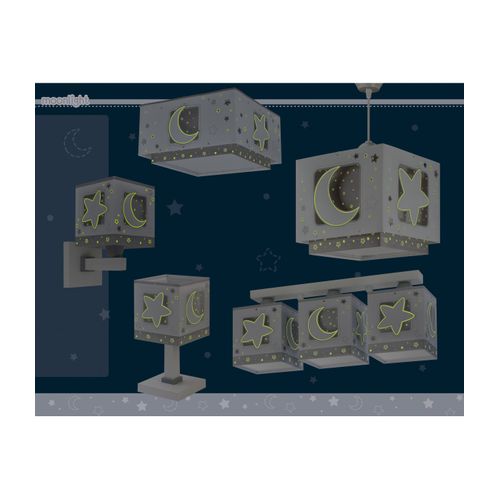 Plafonnier Pour Enfant Moonlight Lune Et Étoiles Gris