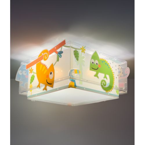 Plafonnier Pour Enfant Happy Jungle Caméléon Animaux
