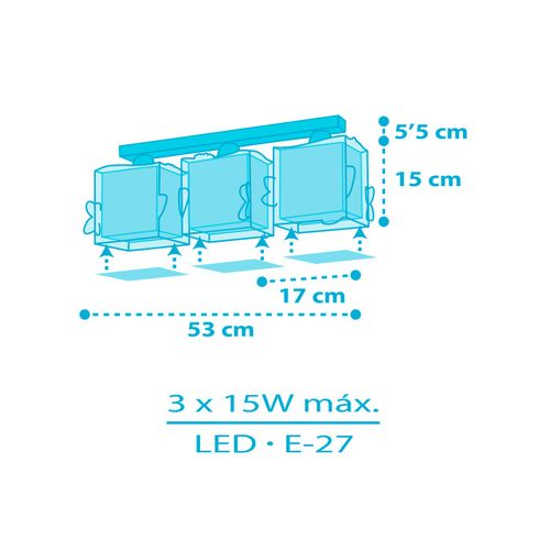 Plafonnier Enfant 3 Lumières Little Shark Petit Requin