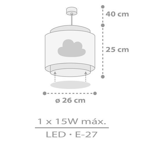 Lampe Suspension Enfant Baby Dreams Nuage Gris