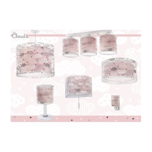Plafonnier Pour Enfants à 3 Lampes Clouds Nuages Rose