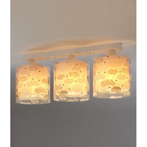 Plafonnier Pour Enfants à 3 Lampes Clouds Nuages Rose
