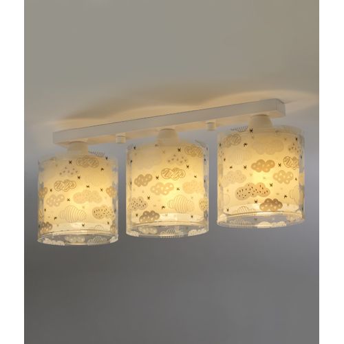 Plafonnier Pour Enfants à 3 Lampes Clouds Nuages Gris