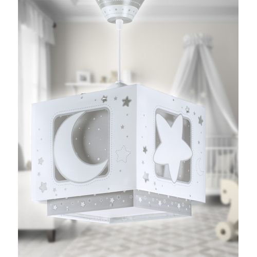 Lustre Et Lampe Suspension Enfant Moonlight Lune Et Étoiles Gris