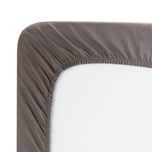 Drap-housse Élastique 100 % Coton Respirant Gris 135x190/200cm